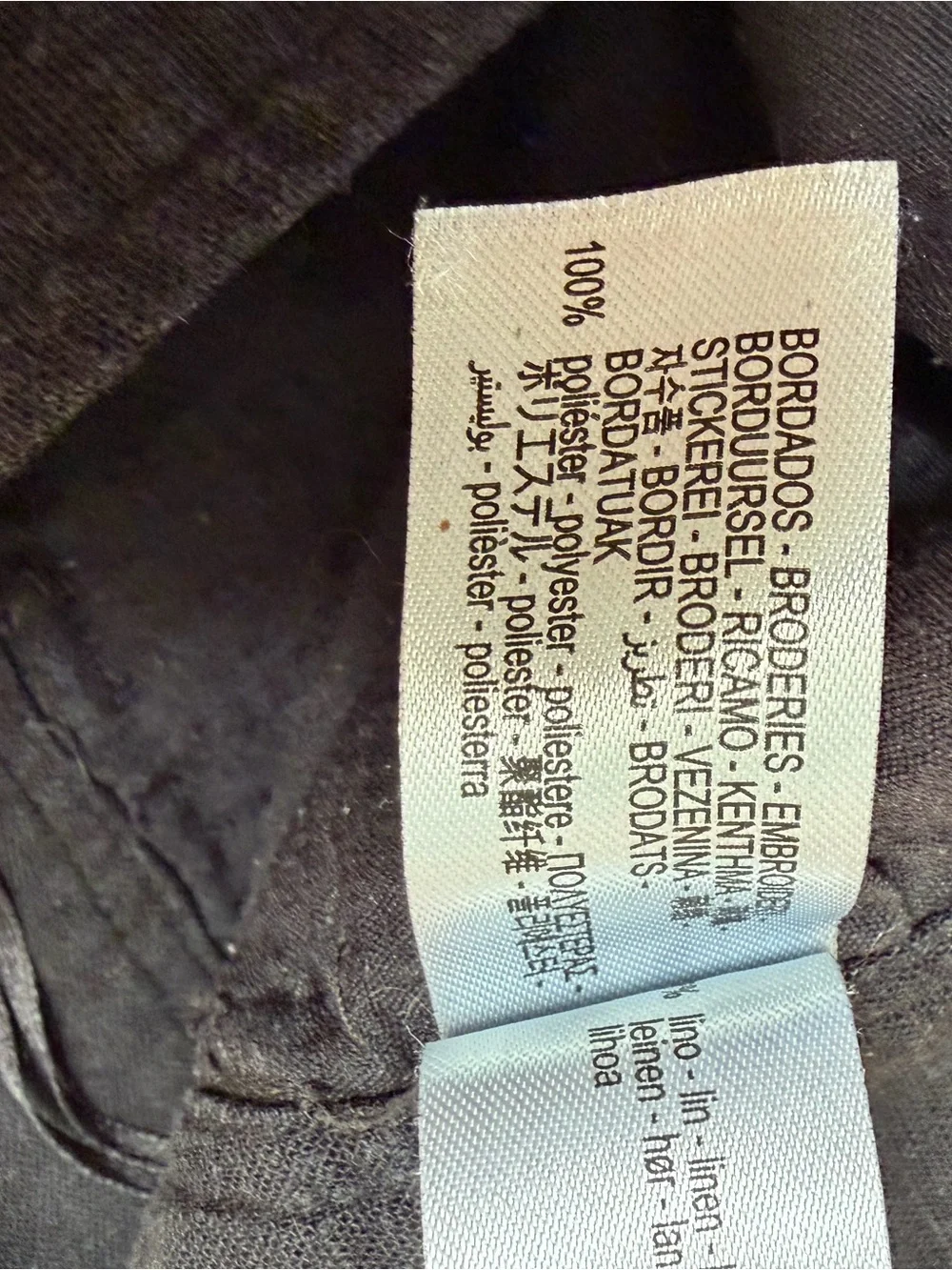 Zara Embroidered Black Linen Pants XS
